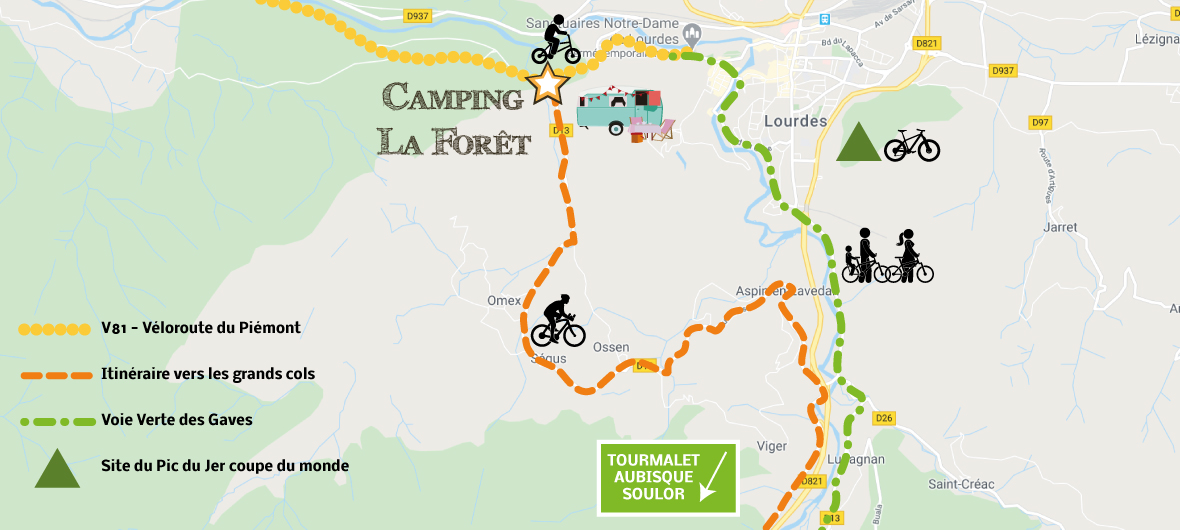 carte cyclisme grands cols vélo pyrénées