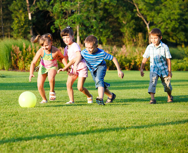 jeux d'équipe, ballon, camping